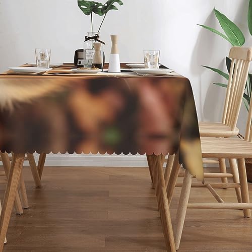 Nappe rectangulaire lavable sans repassage pour table à manger