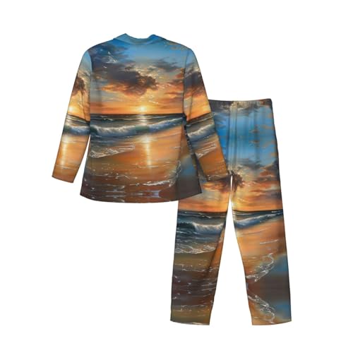 Pyjama à manches longues pour hommes vêtement de détente doux
