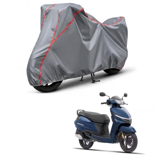 Image of Water Resistant & Dustproof Scooty Cover Compatible with TVS Jupiter 110CC, 125 CC (All Models) | Heavy Duty | UV Resistant, Heat Protection | Elastic Bottom Grip