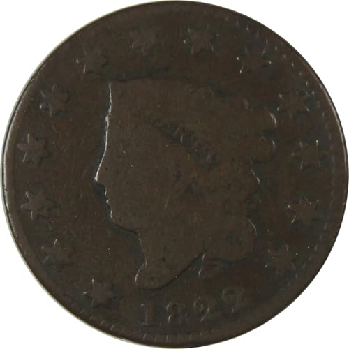 1822 Coronet Head Large Cent G Good Copper Penny 1c