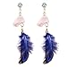 Produktbild MoGist Ohrring Nationaler Stil Kreative Shell Feder Form Ohrringe Damen Langer Abschnitt Hängeohrringe Ohrringe Anhänger Legierungschmuck Geschenke (Blau)