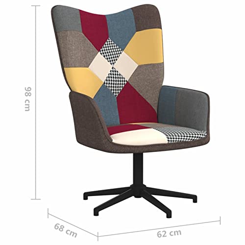 Gecheer Silla de Relajación Sillas de Escritorio de Oficina Asiento Sillón Salón Sala de Estar Estudio Escritorio Oficina Muebles Mobiliario Decoración de Tela Patchwork 1# 62 x 68 x 98 cm - imagen 2
