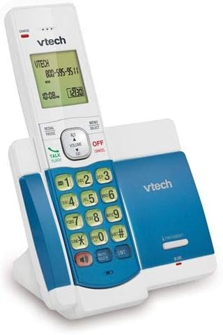 VTech CS5119-18 DECT 6.0 Cordless Phone with Caller ID and Handset Speakerphone, White/Blue with 1 Handset