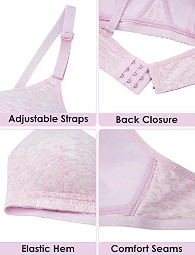 5 Pack Teens Girls Bras with Built in Pads Cotton Wireless Bralette3