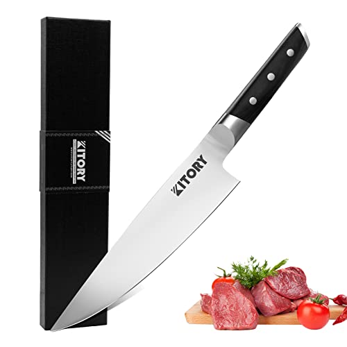 Kitory Chef Knife - 8 Inch Gyuto Chef Knife - Full Tang Pro Chef's Knife - Forged German High Carbon Steel - Ergonomic Pakkawood Handle-Gift Box - Metadrop Series #TOP23
