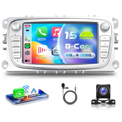 CarPlay e Android Auto senza Fili: Questa radio auto a schermo tactile supporta connessioni senza fili per CarPlay e Android Auto, offrendo accesso istantaneo alle chiamate, mappe, musica e altro. Supporta anche un controllo vocale avanzato attraverso Siri/Goo-gle