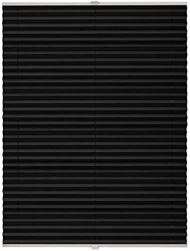 ondeco Store plissé Klemmfix sur mesure pour toutes les fenêtres intérieures, sans perçage, support de serrage, pare-soleil, opaque, noir, largeur : 41-50 cm, hauteur : 40-100 cm Cover