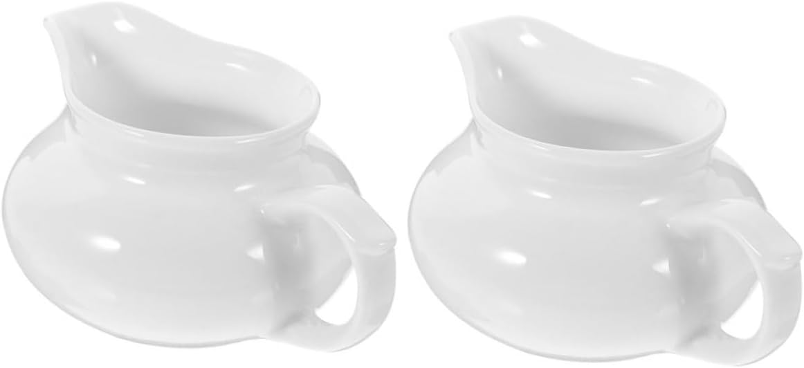 2pcs Ceramic Gravy Dispenser Sauce Boat Handle for Kitchen Use Practical and Elegant for Sauces and Dressings Safe and Sturdy Design