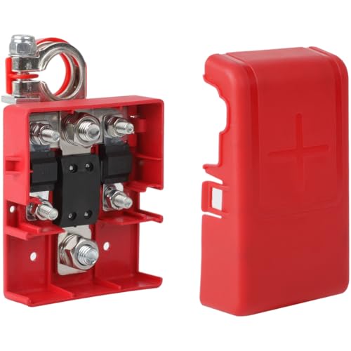 MoSundi Conector de terminal de batería de liberación rápida de 32 V y 400 A con PC+PBT ignífugo para sistemas eléctricos 4x4 y caravanas, color rojo
