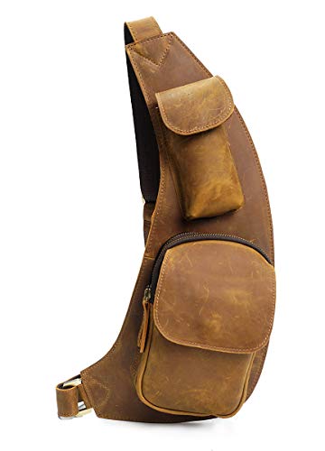 Sac holster corps croisé en cuir véritable contre le vol d'effets