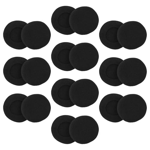 vhbw 20x Ohrpolster kompatibel mit Sennheiser PC130, PC135, PC131, PMX100, PC136 Kopfhörer Headset, Schaumstoff Schwarz, Matt