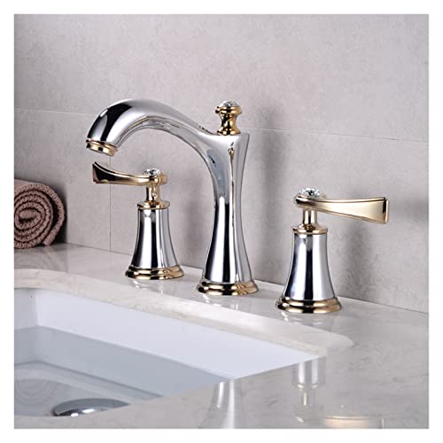 Robinet de lavabo double manoir eau chaude et froide cascade - 2