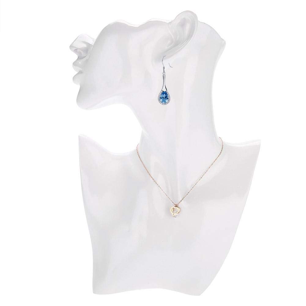 Buste Mannequin Femme Porte-Collier et Boucles d'Oreilles Noir Support Bijoux Brrnoo