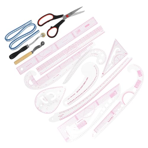 Operitacx 14pcs Cutting Ruler Sewing Patterns Rulers Curve Pattern Ruler Beginners Sewing Rulers Tracing Wheel Curve Ruler for Pattern Making Sewing Rulers and Guides for Fabric