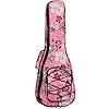Ukeleletas, Ukelele-koffer 23 Inch Zacht Katoen Gewatteerd Met Verstelbare Bandjes (Color : Pink Flower, Size : 26inch)