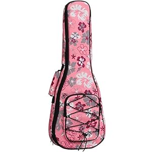 Ukeleletas, Ukelele-koffer 23 Inch Zacht Katoen Gewatteerd Met Verstelbare Bandjes (Color : Pink Flower, Size : 26inch)