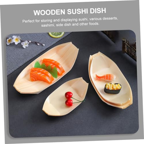 Platos de sushi desechables forma barco madera 60 pzas miniatura 5