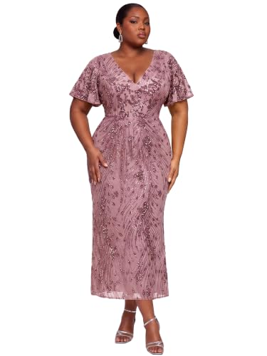 Image of Ever-Pretty Plus Women's Sequin Maxi Plus Size Formal Mother of Bride Dress