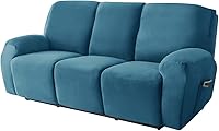 Vista 1 de VIENLOVE Funda elástica para sofá reclinable, fundas de terciopelo para sillas reclinables de 3 cojines, 8 piezas, fundas protectoras para muebles