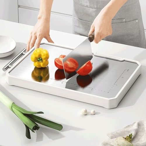 Planche à découper en acier inoxydable durable pour cuisine et découpe