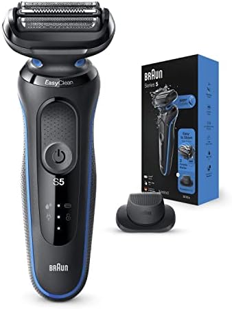Braun Series 5 50-B1200s Electric Shaver for Men with Precision Trimmer, Wet & Dry, Rechargeable, Cordless Foil Razor, Blue