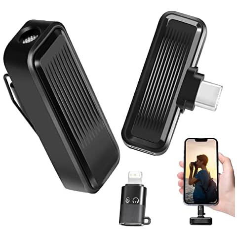 AFAITH Wireless Lavalier Microphone for iPhone iPad Android, Plug-Play Lapel Microphone Auto-syncs Mic with Noise Reduction for Vlog YouTube Facebook Live Stream Tiktok Interview,No Need App/Bluetooth Cover