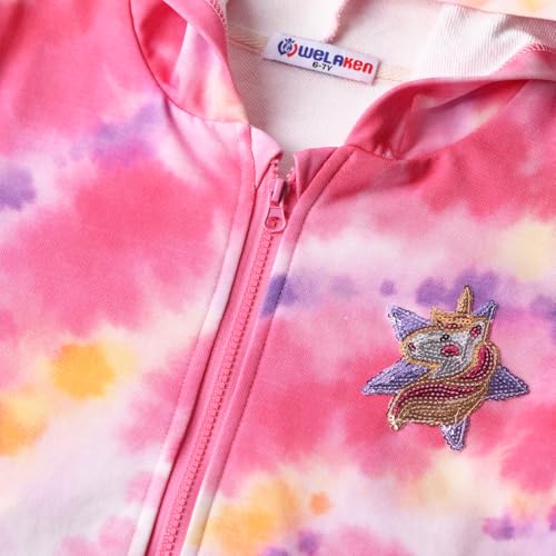 Image of weLaken Unicorn Sweatshirts for Girls Thick Cotton Pullover Tops Fall Winter Children Girls Clothing