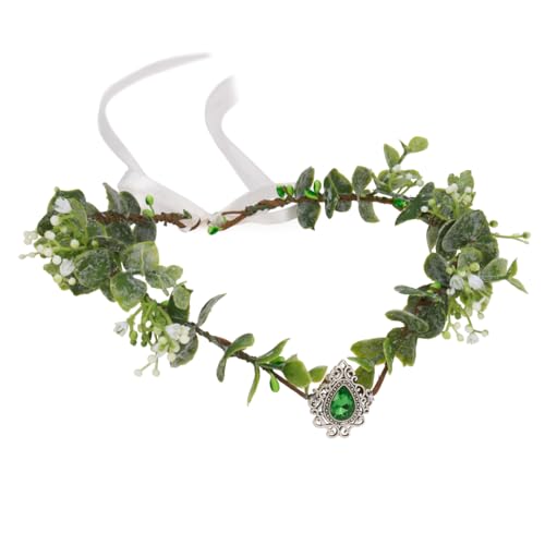 SWEETV Fairy Leaf Crowns for Women Elven Princess Tiara Flower Elf Headpiece for Cosplay Halloween Costume Photoshoot Wedding