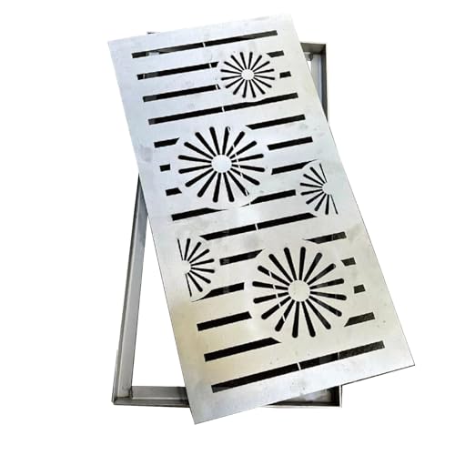 Rejilla de drenaje cuadrada de acero inoxidable y marco para calles, calzadas, cocinas, estacionamientos, diseño de 20 x 30 cm