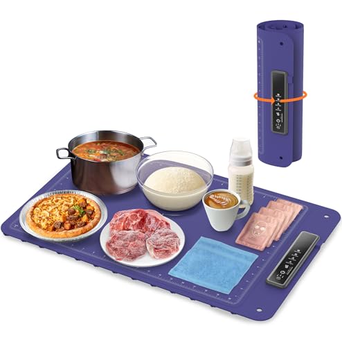 Warming Mat for Food, Electric Warm Tray, Full Surface Heating Food Warmer, 4 Temperature Levels, 5...