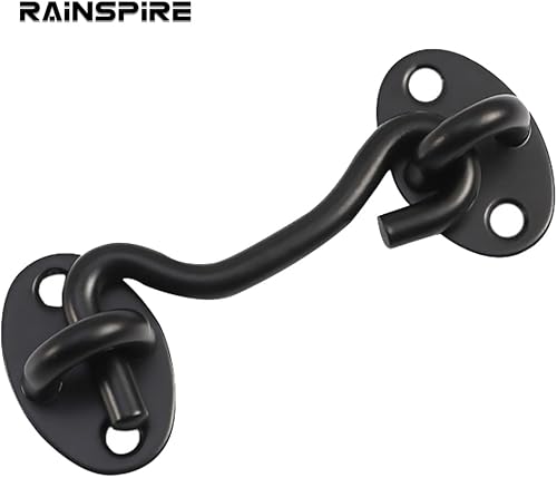 Miniatura 2 de Rainspire Paquete de 2 ganchos de privacidad de 4 pulgadas para puerta de granero, pestillo de puerta de granero, cerradura de puerta de granero,