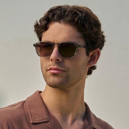 Image of WearMe Pro Men's Polarized Square Sunglasses - Wide Fit, Retro Style, UV400, Lightweight Frame for Driving & Daily Wear