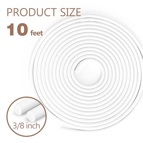 Image of U0U 3 /8 Inch Backer Rod,Foam Backer Rod Caulk Saver for Gaps and Joint Concrete Filling,10Ft White Concrete Expansion Joint Filler (3 /8inch*10 feet)