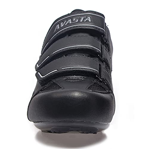 Avasta Mens Indoor Cycling Shoes Wide Type, Road Bike Cycling Shoes For Man, Lock Pedal Bike Shoes Cleated Bicycle Shoes Compatible With Spd Cleats, Look Delta, 41 Black #TOP4