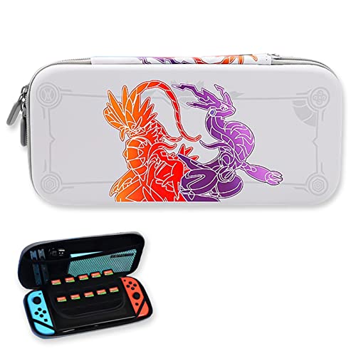 WUERKIYA Estuche Compatible con Switch y Switch OLED Lindo Estuche rígido de Transporte Funda Protectora con Almacenamiento para 10 Juegos Consola y Accesorios