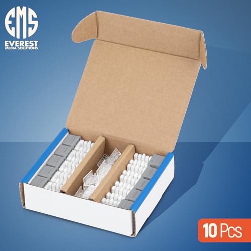 Image of Everest 90 Degree RJ45 Cat6 Keystone Jacks Slim Profile 10-Pack Gray