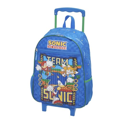 Mochila Escolar, Infantil, com Rodinha, Sonic Squad - Pacific