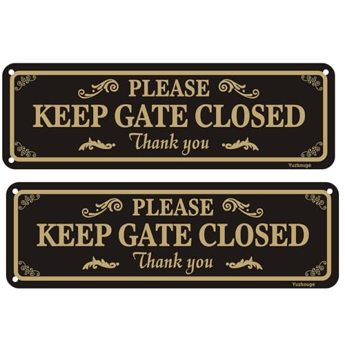 Cartel Please Keep Gate Closed de 10x3 pulgadas para asegurar fincas y jardines privados