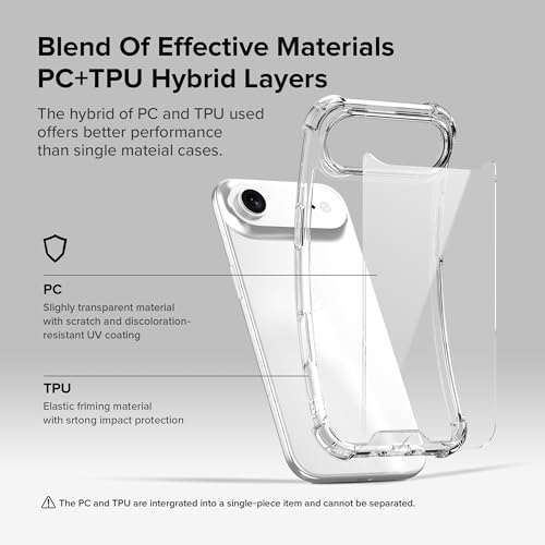 Image of ExpressBfor iPhone Air Case Cover | Anti-Scratch | Soft Shockproof Cushion Corners Camera Protection Back Cover | Hard Transparent Back Cover Case for iPhone Air - Clear