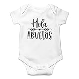 Funnwear Hola Abuelos - Spanish Grandparents Grandma Grandpa Infant Funny Mexican Hispanic - Funny Cute Infant Creeper, One-Piece Baby Bodysuit (White, Newborn),FUNN0281BOWHNBRN