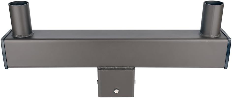 180 Degree Horizontal Tenon Adapter with 2 Arms for 4 Inch Square Poles, Bronze 180° Double Tenons Mounting Bracket Accessories for 2 Slip Fitter Mount LED Parking Lot Light, Shoebox Light Fixture