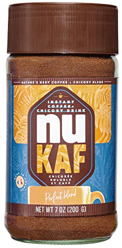 nuKAF by Gourmanity Chicory Coffee Blend | Instant Coffee with Chicory | Low Caffeine Coffee Alternative- Chicory Root Powder Coffee Mix [7oz/200gr]