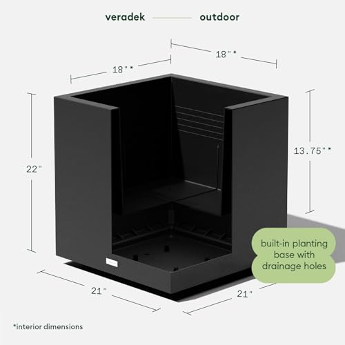Image of Veradek Block Series Cube Planter - Square Outdoor Planter