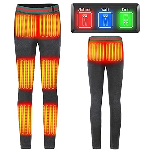 SKYWPOJU Elektriska uppvärmda byxor Värmebyxor USB Smart termostat kolfiber uppvärmda byxor varma byxor kvinnor termiska kalsonger män casual sportbyxor (Color : Gray, Size : XL)