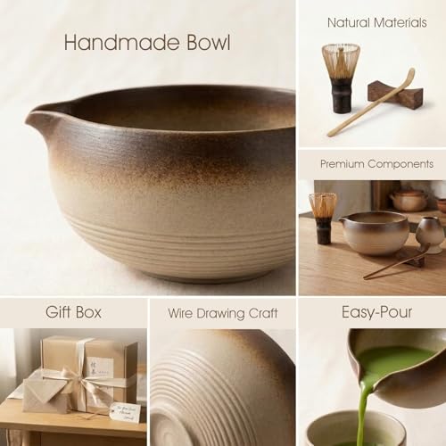 GleeNflux Matcha Whisk Set, 5-Piece Matcha Kit with Handmade Ceramic Bowl, 100-Prong Bamboo Whisk, Scoop, Holder & Rest – Premium Matcha Tea Set for Beginners & Tea Lovers, Gift Ready by GleeNflux - Image 2