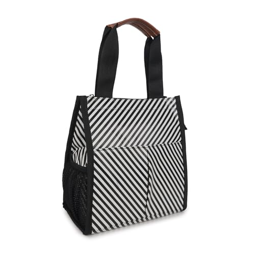 Image of Insulated Lunch Bag with Drawstring Closure, Green, Reusable Tote for Meals (Malti)