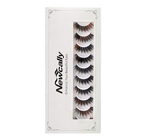Newcally False Eyelashes 10 Pairs 3D Faux Mink 16MM False Lashes