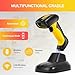 NetumScan Industrial Bluetooth QR Barcode Scanner, IP67 Waterproof & 7M Drop Proof, 1.3M CMOS Sensor Wireless 1D 2D Bar Code Scanner with Charging Stand for Store, POS, Computer, iPhone, Android