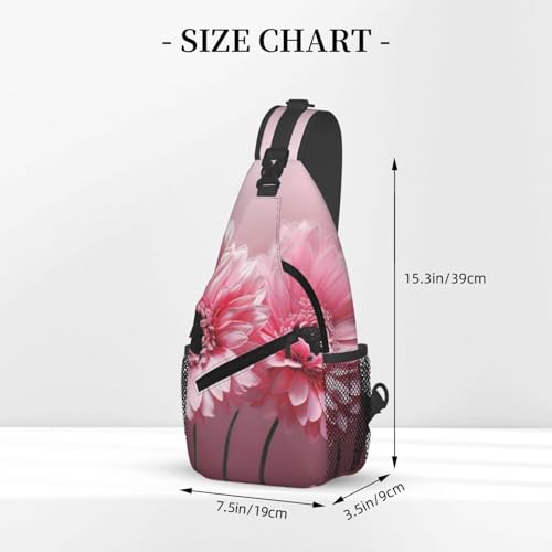 Mochila cruzada floral rosa para hombre y mujer miniatura 3