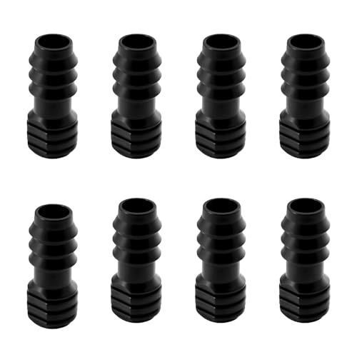 kcrnw 8 Pcs 1/2 Inch (16mm) Garden Barbed Connector Hose Soaker Hose Pipe End Stop Plastic Barbed Drip Irrigation Connector Plug for Irrigation Pipe for Greenhouses, Flower Beds, Raised Gardens Bung